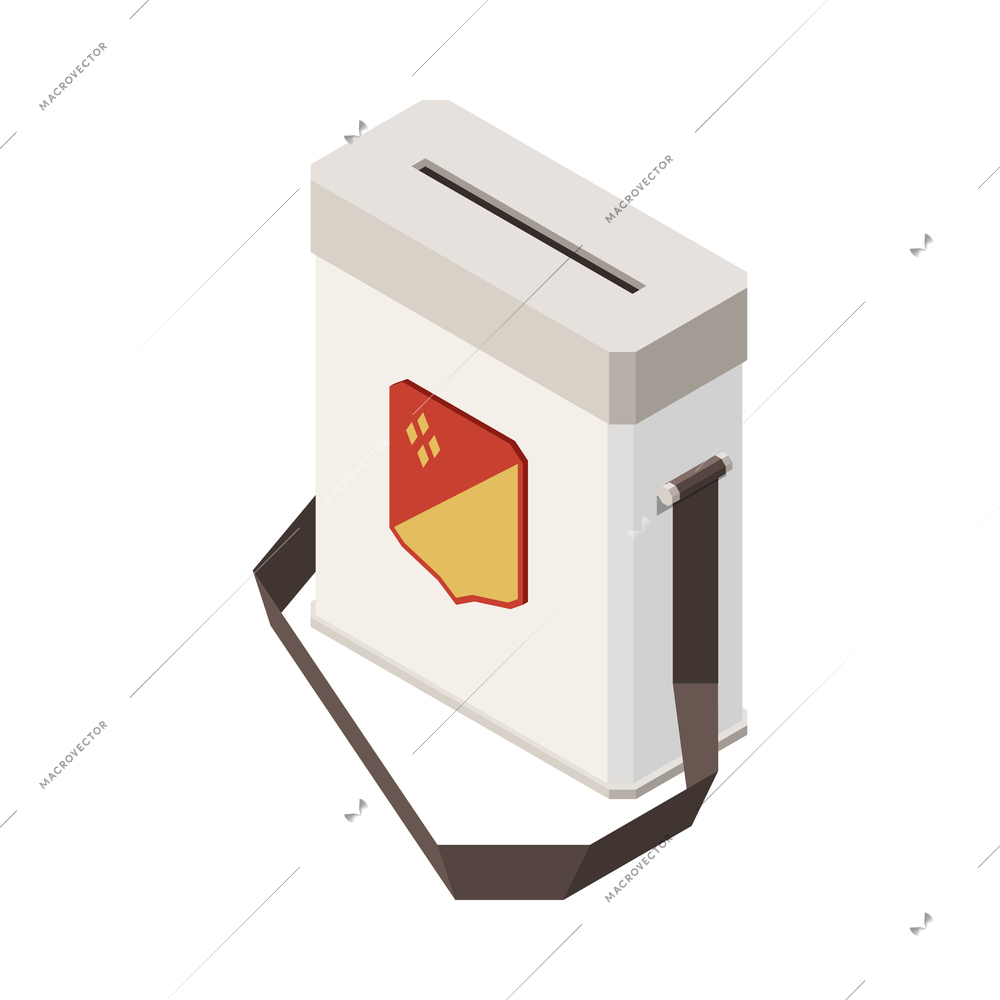 Election ballot box isometric icon on white background 3d vector illustration