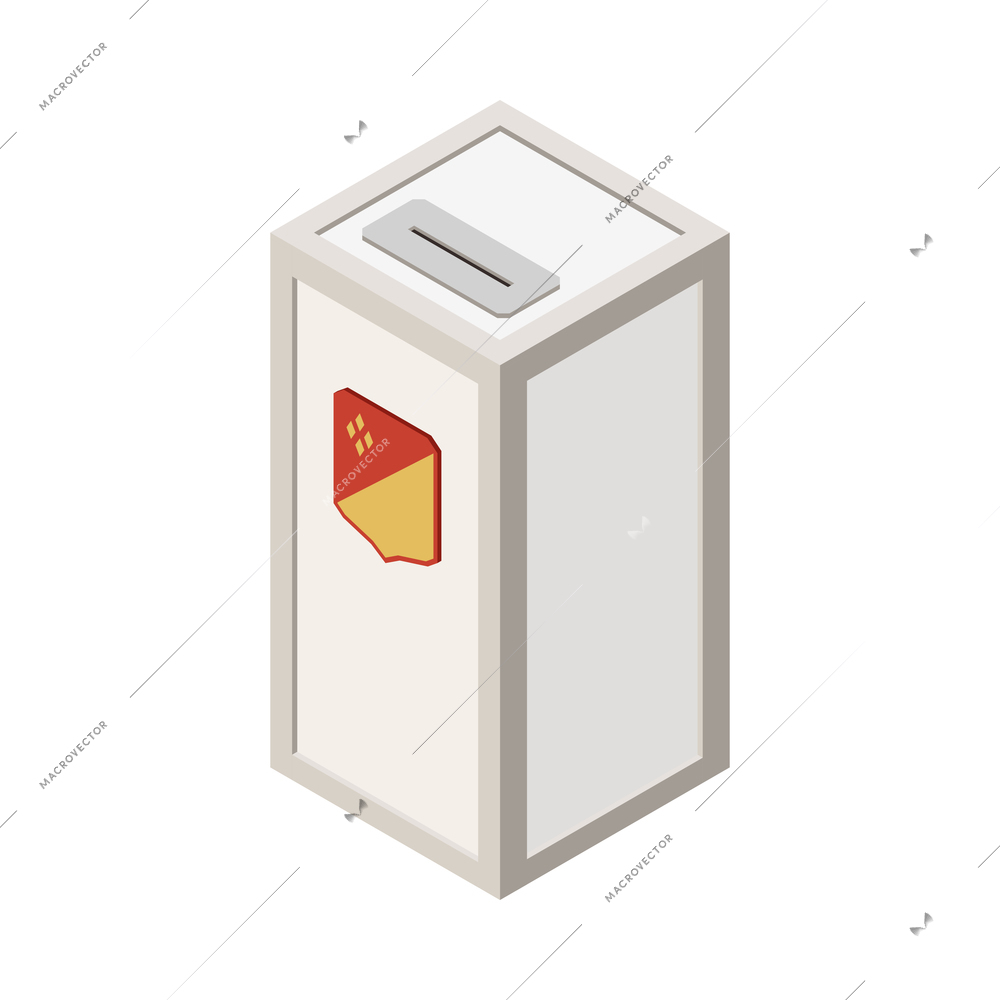 White election box isometric icon 3d vector illustration