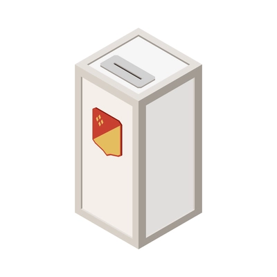 White election box isometric icon 3d vector illustration