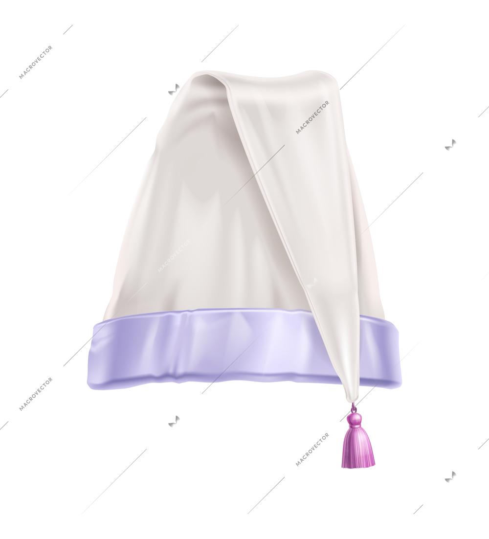 Realistic pastel color sleeping hat on white background vector illustration