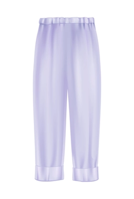 Pastel color pyjamas pants on white background realistic vector illustration