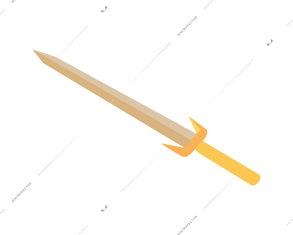 Archeology isometric icon with sword on white background vector illustration