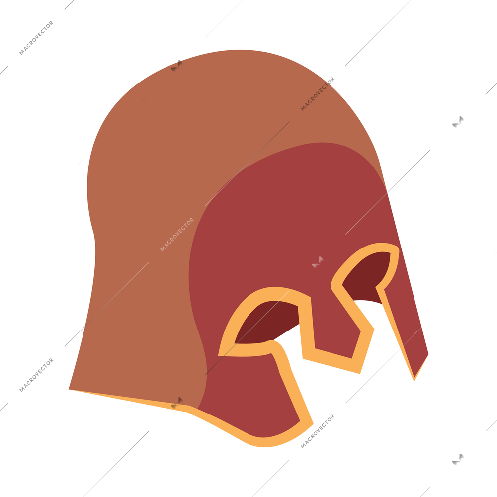Knight armour helmet isometric icon on white background vector illustration