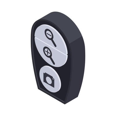 Isometric wireless remote control for camera 3d vector illustration