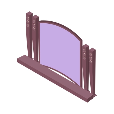 Isometric icon with blank screen in cinema hall 3d vector illustration