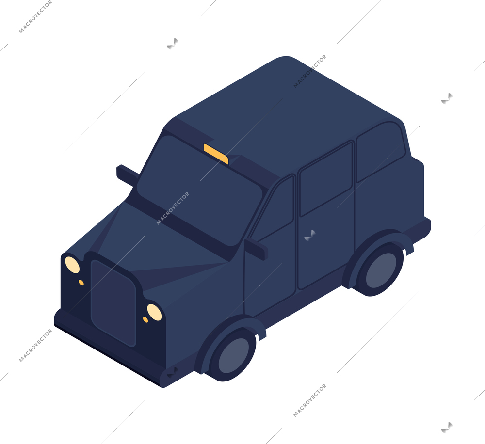 Isometric black car icon on white background 3d vector illustration