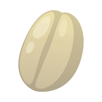 Cartoon raw coffee bean on white background vector illustration