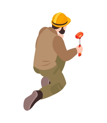 Isometric icon of male geologist at work 3d vector illustration