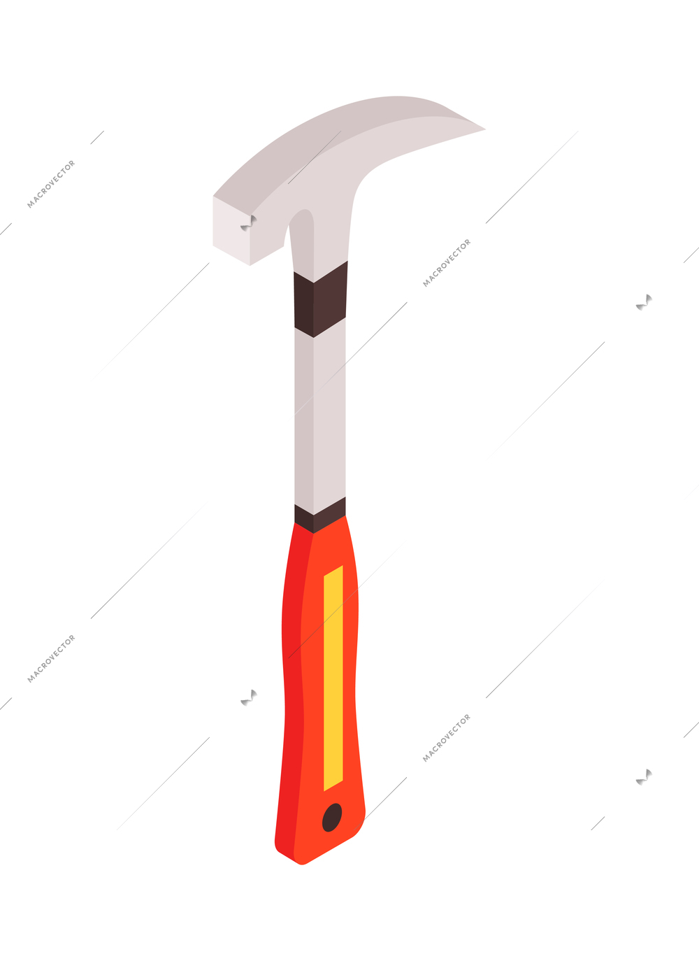 Isometric hammer geologist instrument icon on white background 3d vector illustration