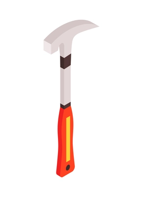 Isometric hammer geologist instrument icon on white background 3d vector illustration