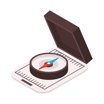 Isometric lensatic compass on white background 3d icon vector illustration