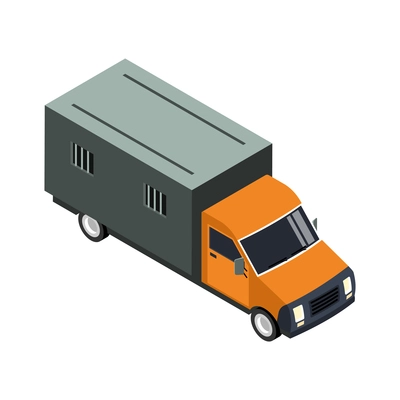 Jail truck for transportation of prisoners and arrested isometric icon 3d vector illustration