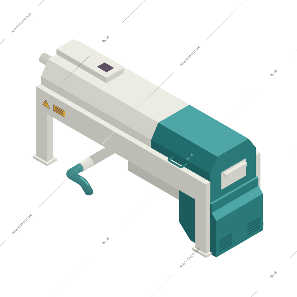 Olive oil production isometric icon with manufacturing equipment on white background 3d vector illustration