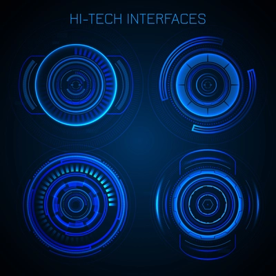 Futuristic HUD interface hi-tech dashboard digital circular elements vector illustration