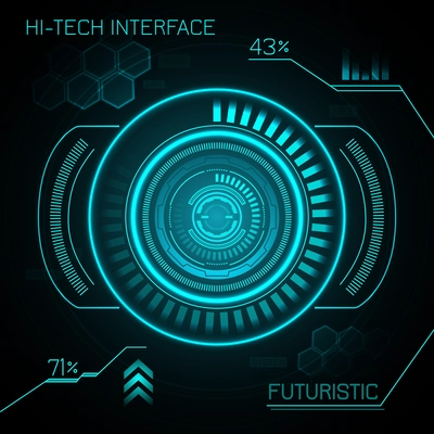 Hud hi-tech futuristic dashboard smart interface display background vector illustration