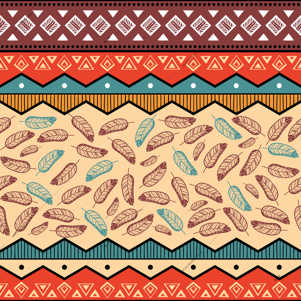 Ethnic tribal abstract pattern background vector illustration