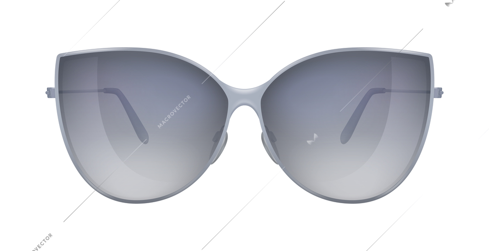 Trendy elegant sunglasses on white background realistic vector illustration