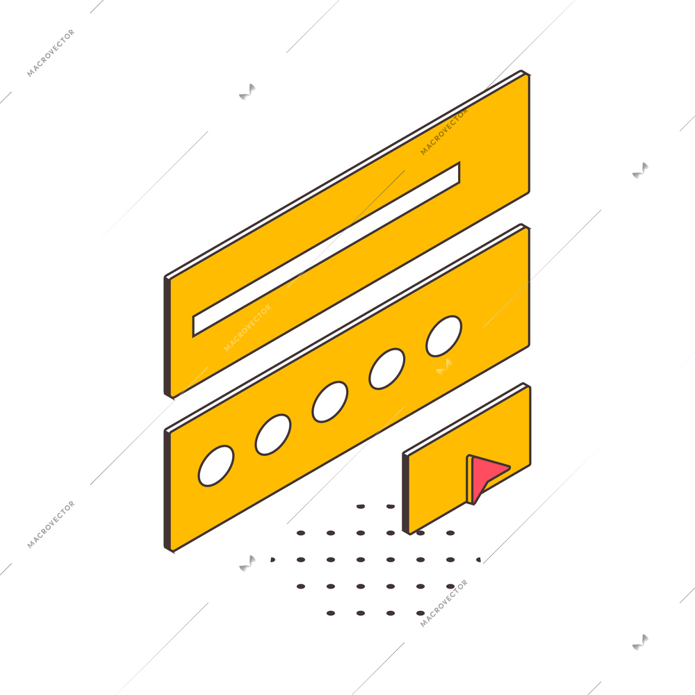 Cyber security technology isometric concept icon 3d vector illustration