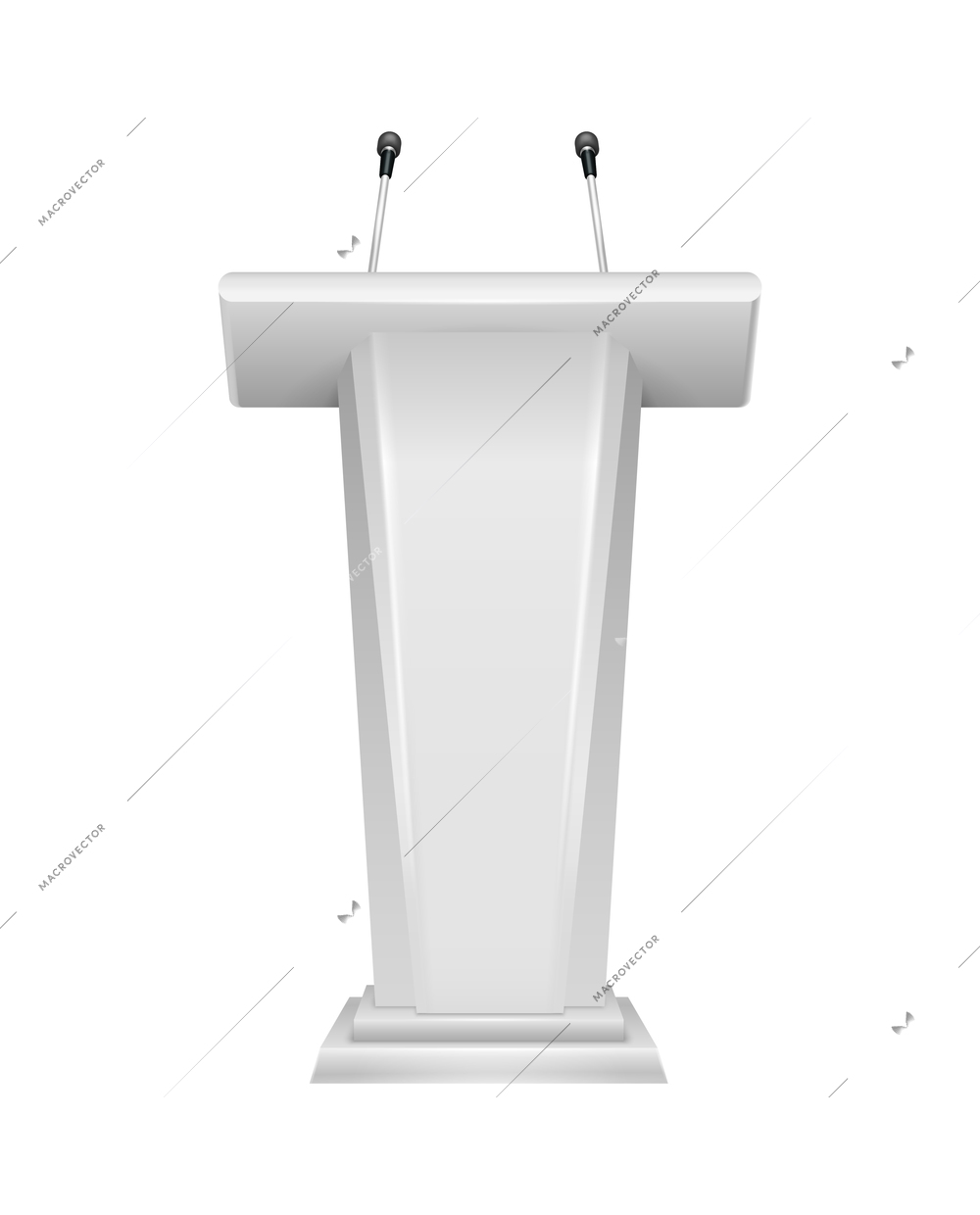 Realistic tribune with two microphones vector illustration