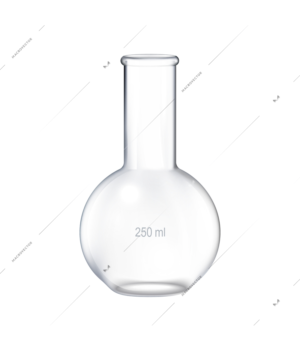 Laboratory quality scientific glassware collection realistic set with test tubes flasks beaker transparent background isolated vector illustration