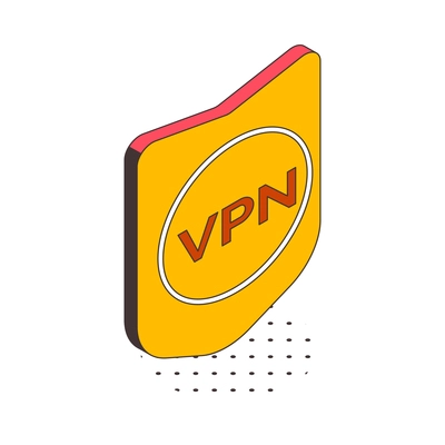 Isometric cyber security icon with 3d vpn shield vector illustration