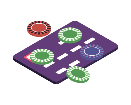Casino chips for gambling games 3d isometric vector illustration