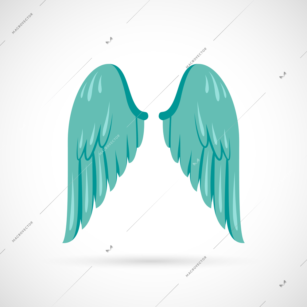 Bird angel wing flat icon isolated on white background vector illustration