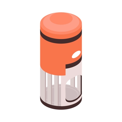 Isometric icon of round automatic stamp on white background 3d vector illustration