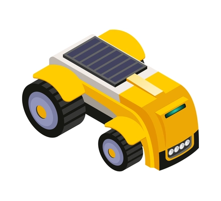 Isometric smart remote controlled agricultural robot 3d vector illustration