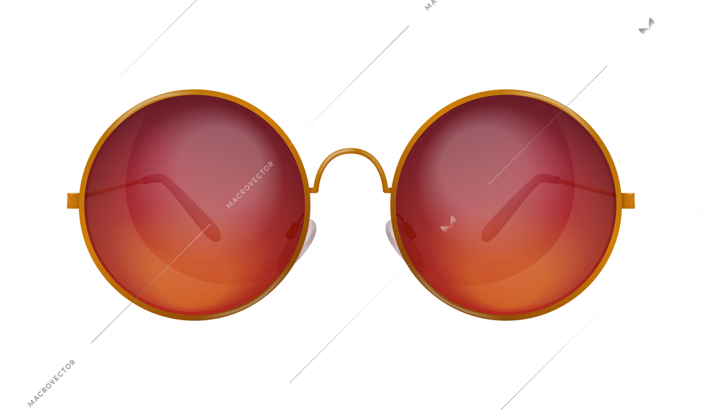 Trendy sunglasses with coloured round lenses realistic vector illustration