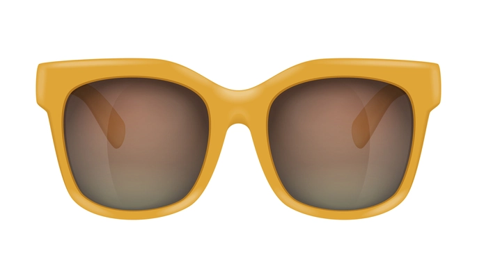 Realistic trendy sunglasses with yellow frames vector illustration