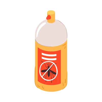 Plastic bottle of insect repellent on white background isometric 3d vector illustration