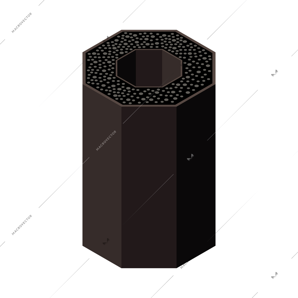 Isometric icon with graphite article on white background 3d vector illustration
