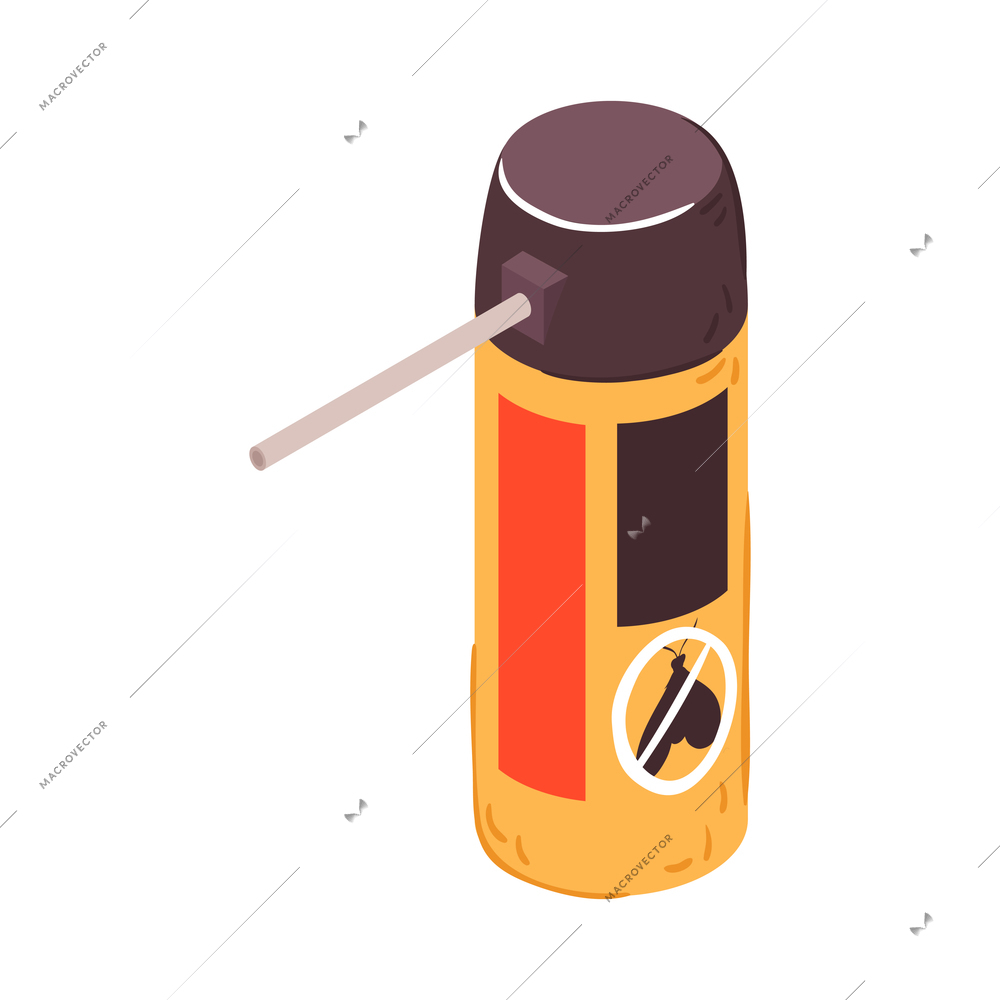 Pest control bottle of insect repellent isometric icon on white background 3d vector illustration