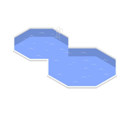 Swimming pool with blue water isometric icon 3d vector illustration