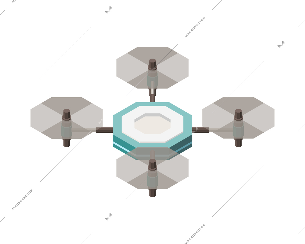 Isometric drone on white background 3d vector illustration