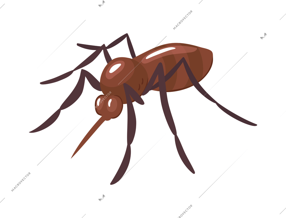 Isometric mosquito on white background 3d vector illustration