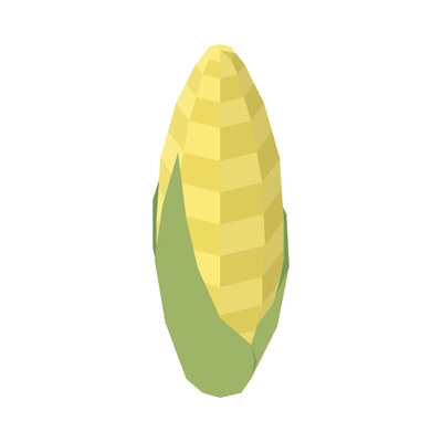 Corn cob isometric icon on white background 3d vector illustration