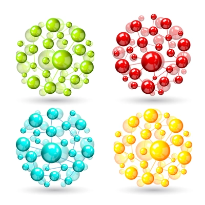 Abstract 3d realistic molecular model vector illustration