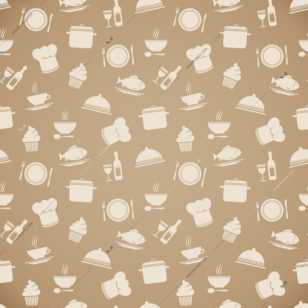 Seamless restaurant menu pattern background vector illustration