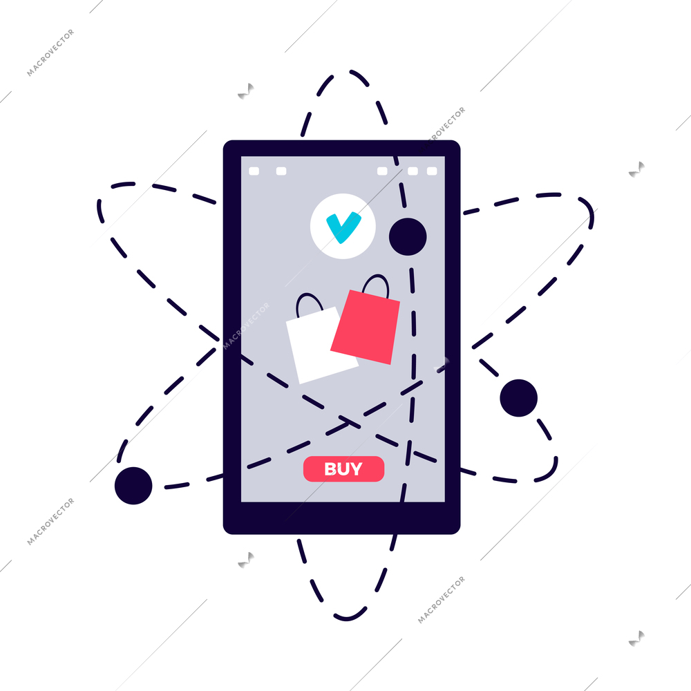 Digital marketing online shopping concept icon with smartphone vector illustration