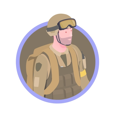 Ranger military parachutist isometric avatar icon 3d vector illustration