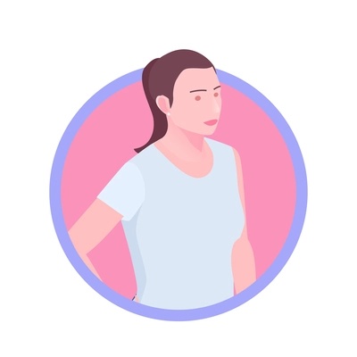 Isometric icon avatar of young modern woman in casual style 3d vector illustration