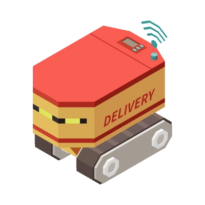 Remote controlled warehouse equipment for goods delivery isometric icon 3d vector illustration