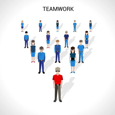 Teamwork concept with group of male and female people avatars vector illustration