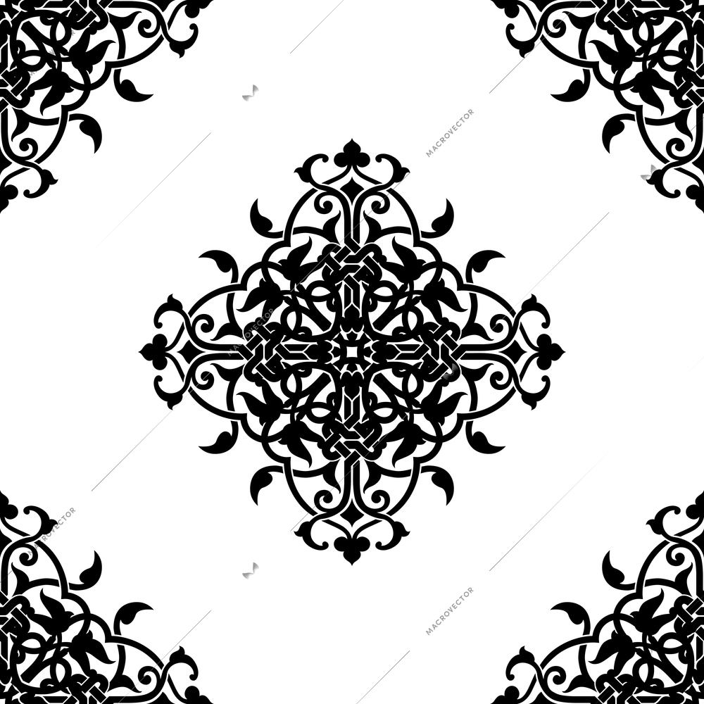 Decorative fractal in arabic or muslim style vector illustration