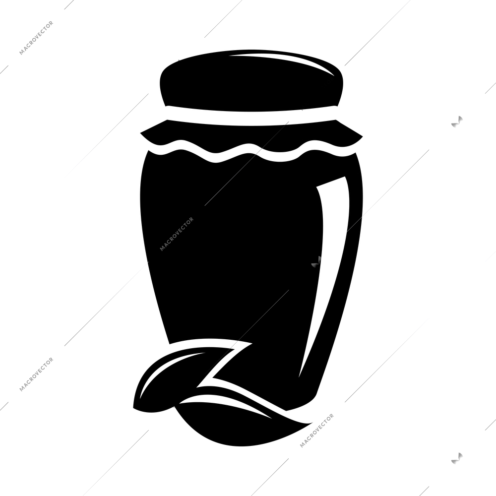 Honey composition with isolated black and white agriculture icon on blank background vector illustration