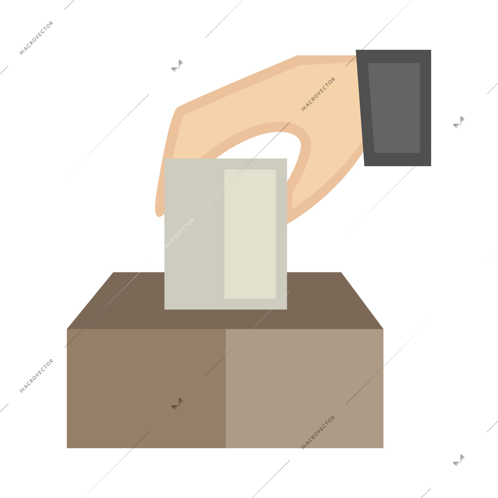 Election composition with colorful voting icon isolated on blank background vector illustration
