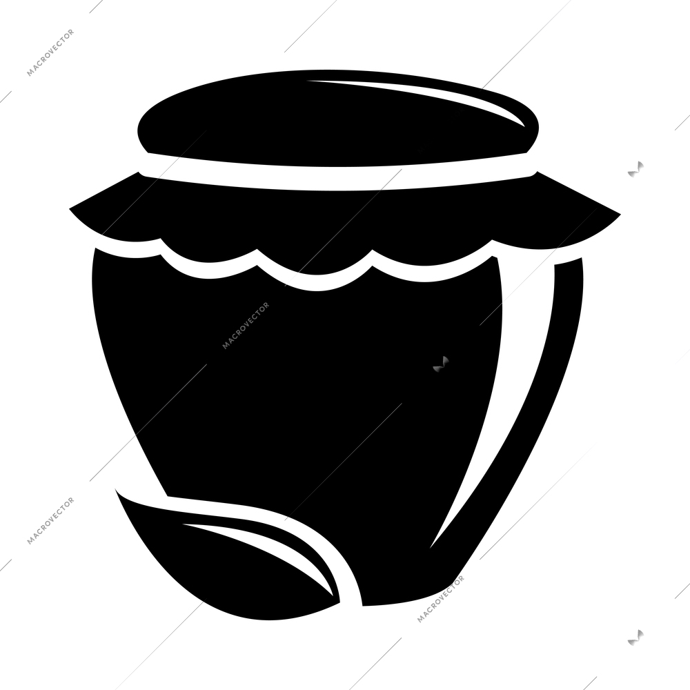 Honey composition with isolated black and white agriculture icon on blank background vector illustration