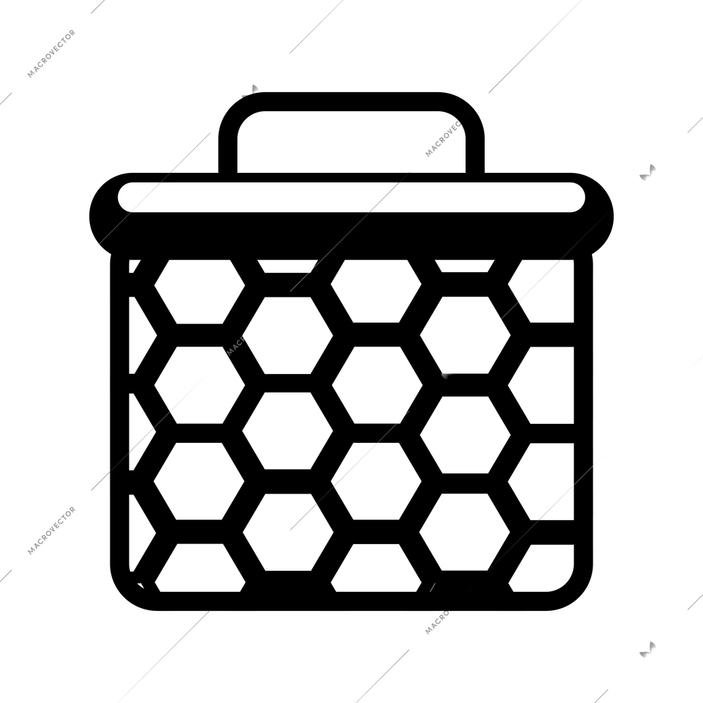 Honey composition with isolated black and white agriculture icon on blank background vector illustration